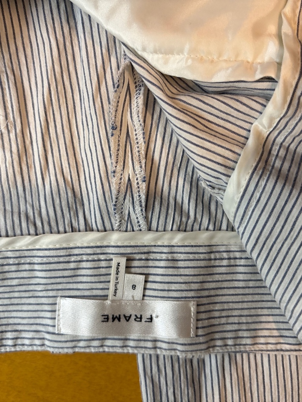 Adorable blue and white striped wide leg trousers